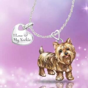 NWT Yorkshire Terrier Dog Charm Necklace Nice Yorkie Pet Lover Gift